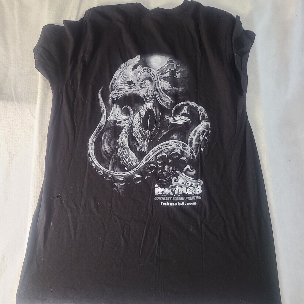 Incmob Contract Screen Printing T-shirts Black Front And Back XL